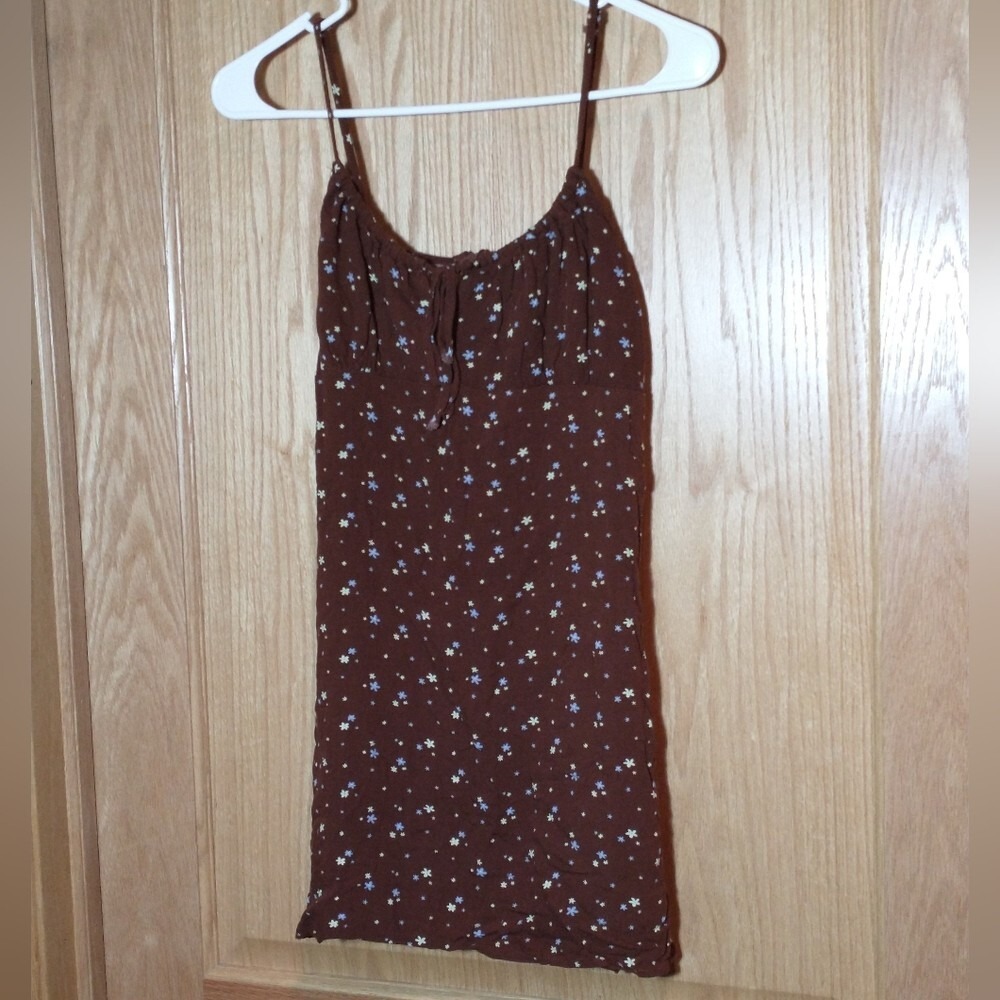 LA Hearts brown floral mini sundress size M